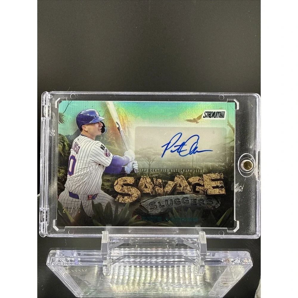 2025 Topps Stadium Club Pete Alonso AUTO /75 Turquoise Savage Sluggers Mets